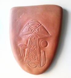 Aztec Alien Artifact Replica, Ceramic Tile Wall Art - thumbnail 1