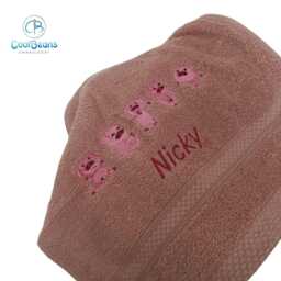 Pigs Towel - Personalised Face Cloth/Hand Bath = Embroidered - thumbnail 3