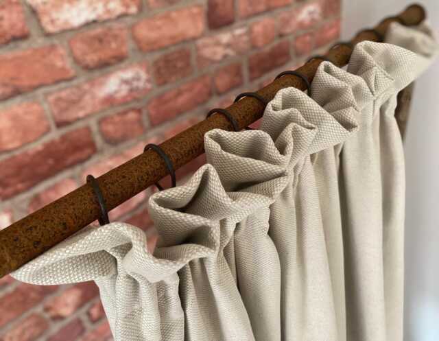 Custom Cottage Pleat Curtains in Natural Linen, Thermal & Blackout - Please Note That Full Price Is On Quotation - image 1