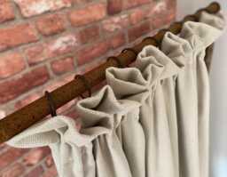 Custom Cottage Pleat Curtains in Natural Linen, Thermal & Blackout - Please Note That Full Price Is On Quotation - thumbnail 1