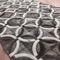 Cowhide Rug Gray Patchwork San Telmo - Handmade Leather - thumbnail 3