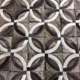 Cowhide Rug Gray Patchwork San Telmo - Handmade Leather - thumbnail 2