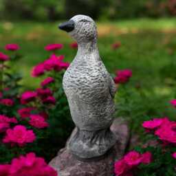 Concrete Gosling Statue Stone Goose Figurine Garden Bird Sculpture Outdoor Farmhouse Yard Decoration Handmade Bird Lover Gift - thumbnail 3