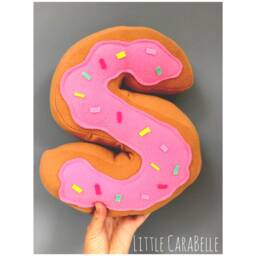 Doughnut Initial Pillow, Nursery Decor, Cake Style Letter Cushion - thumbnail 3