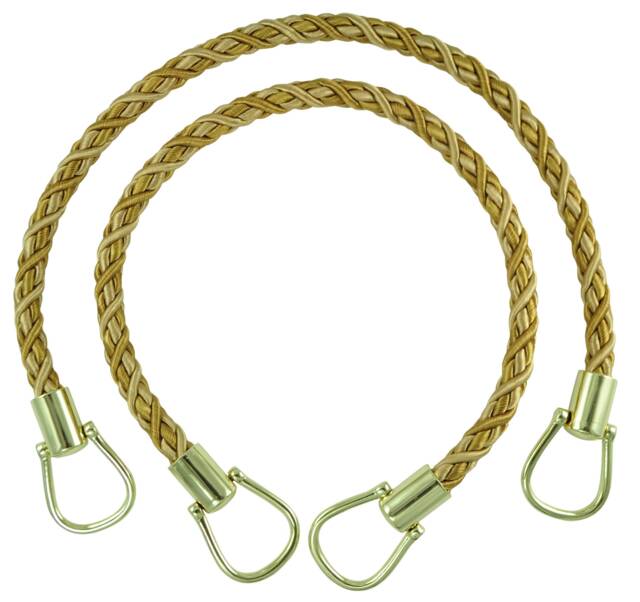 Pair Of Elegant Two Tone Gold Curtain & Drapery Rope Tiebacks, 18 Inch Long, Approx. 1/2 Thick, Style# Brtbm Color# Gold Medley - 8633 - image 1