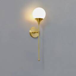 Modern Black Brass Globe Wall Sconce, Mid Century Lighting - thumbnail 3