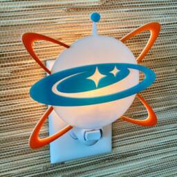 "Mid Century Modern Night Light - ""Atomic Globe" - thumbnail 3