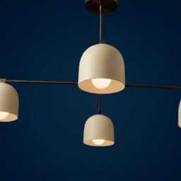 1950S Mid Century Modern Pendant Light - Antique Patina 4-Light Curved Disk Ceiling Fixture Stilnovo Luxury Style Sputnik Chandelier - thumbnail 3