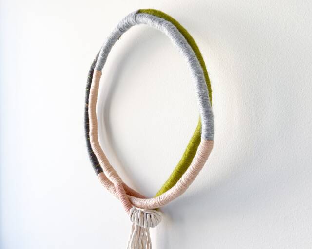 Eclectic Knotted Rope Wall Art For Living Room, Macrame Soft Sculpture Design, Textured Hanging in Wrapped - image 1