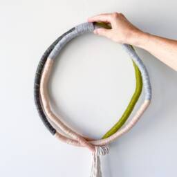 Eclectic Knotted Rope Wall Art For Living Room, Macrame Soft Sculpture Design, Textured Hanging in Wrapped - thumbnail 2