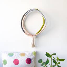 Eclectic Knotted Rope Wall Art For Living Room, Macrame Soft Sculpture Design, Textured Hanging in Wrapped - thumbnail 3