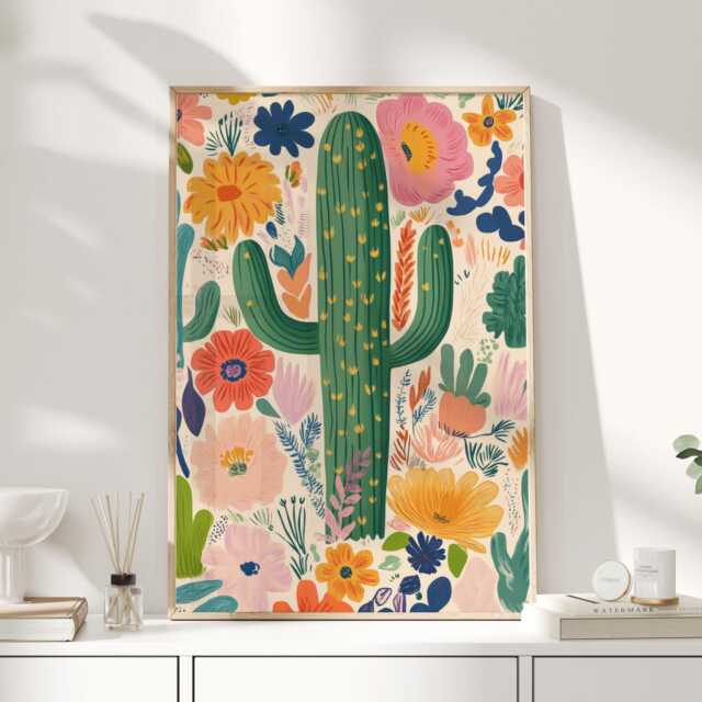 Cactus Print, Mexican Art, Decor, Painting, Wall Art Print - image 1