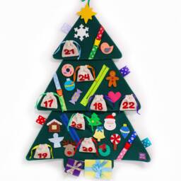 Felt Christmas Advent Calendar With Bags, Tree Ornaments, Toddler Busy Board - Minimoms - thumbnail 1