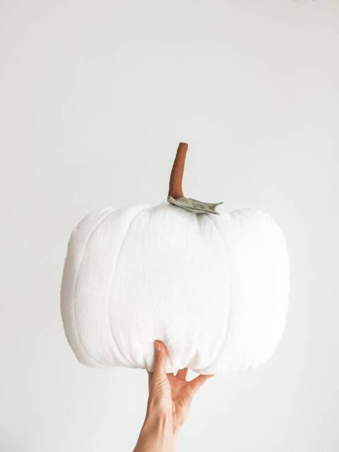 Linen Pumpkin Shaped Cushion Decorative Autumn Pillow 100% Halloween & Fall Decor - image 1