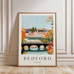 Bedford UK Poster Town Wall Art, Bedfordshire Print - thumbnail 3