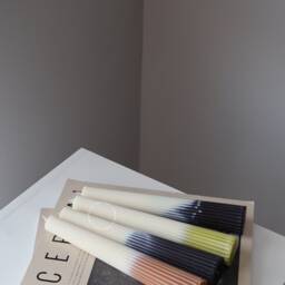 Ombr?? Ribbed Taper Candle Vegan Soy Wax, Dinner Decor - thumbnail 3