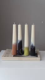 Ombr?? Ribbed Taper Candle Vegan Soy Wax, Dinner Decor - thumbnail 1