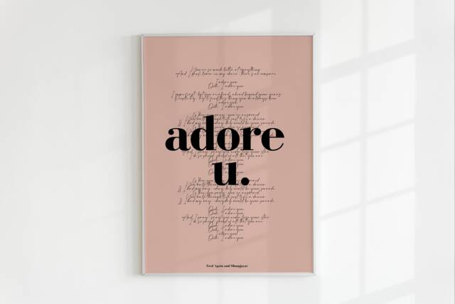Fred Again Adore U Print, You Song Lyrics, Lyric Fred Again, Song Lyric Print, Again U Print - image 1