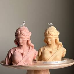 Blind Justice Soy Wax Candle Woman Bust Statue Candle - thumbnail 1