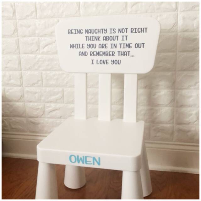 Personalized Time Out Chair Decal Set - Timeout Removable Vinyl Boy Girl Customized Child Name Corner - image 1