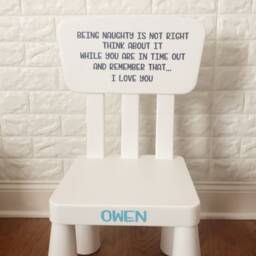 Personalized Time Out Chair Decal Set - Timeout Removable Vinyl Boy Girl Customized Child Name Corner - thumbnail 3