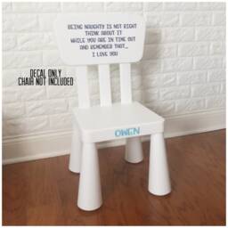 Personalized Time Out Chair Decal Set - Timeout Removable Vinyl Boy Girl Customized Child Name Corner - thumbnail 2