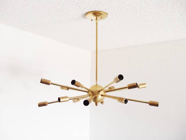 Atomic 16 Arm Brass Sputnik Starburst Chandelier Ul Listed - image 1