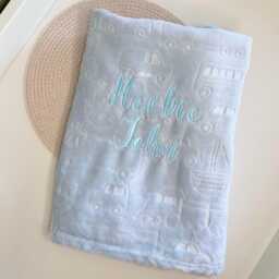 Personalized Baby Birth Announcement Blanket Embroidered Fleece Keepsake - thumbnail 2