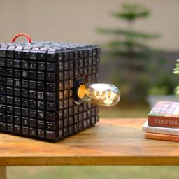 Edison Kube Lamp - Recycled Computer Keyboard Keys Filament Light UK - North American Eu Plug - 110- 240V - thumbnail 3