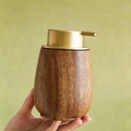 Wooden Foaming Soap Dispenser, 200Ml Refillable Hand Wash Pump Bottle, Solid Wood Bathroom Counter Decor, Modern Hotel Vanity Accessory Gift - thumbnail 3
