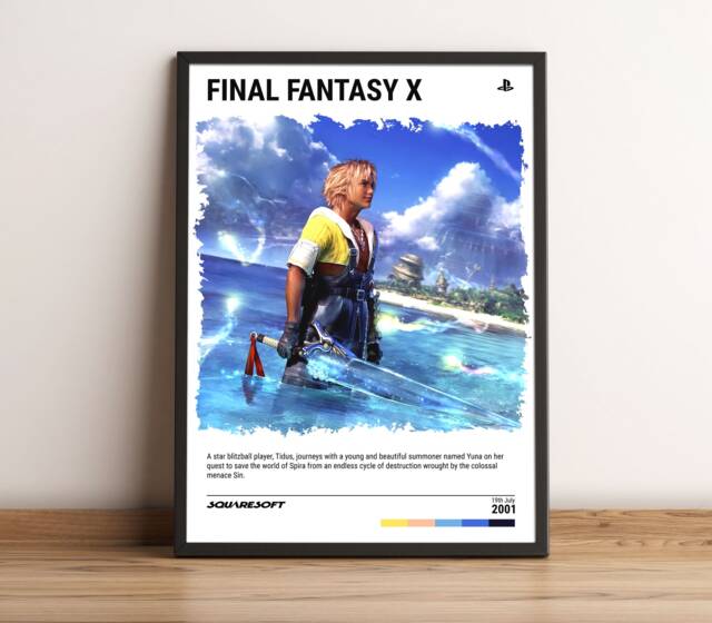 Final Fantasy 10 - 2001 Poster - Video Game Wall Art Print Gaming Gift A5-A4-A3-A2-A1 Unframed Canvas For Frame Or Hanger Ffx - image 1