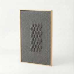 Framed Wool Tapestry - Light Gray Textured Fiber Art, Minimalist Wall Hanging - thumbnail 3