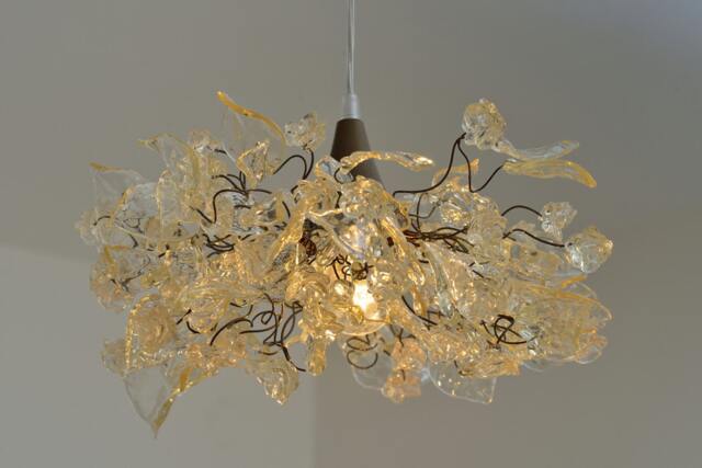 Floral Chandelier With Natural Leaves Bedroom Lighting - image 1