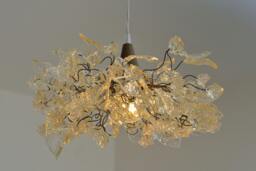 Floral Chandelier With Natural Leaves Bedroom Lighting