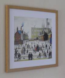 L.s. Lowry Art Print - Mill Scene Oak Finish Frame With Mount & Textured Image