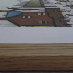 L.s. Lowry Art Print - Mill Scene Oak Finish Frame With Mount & Textured Image - thumbnail 3