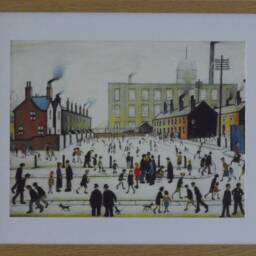 L.s. Lowry Art Print - Mill Scene Oak Finish Frame With Mount & Textured Image - thumbnail 2