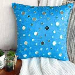 "Art Silk Aqua Blue Decorative Pillow Sham 24""x24""/26""x26" - thumbnail 1