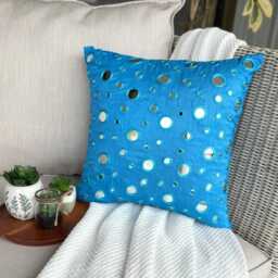 "Art Silk Aqua Blue Decorative Pillow Sham 24""x24""/26""x26" - thumbnail 3