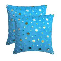 "Art Silk Aqua Blue Decorative Pillow Sham 24""x24""/26""x26" - thumbnail 4