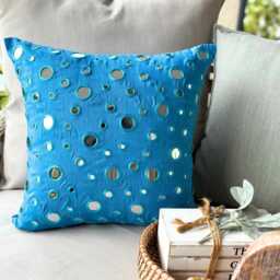 "Art Silk Aqua Blue Decorative Pillow Sham 24""x24""/26""x26" - thumbnail 2