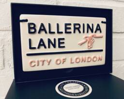 Ballerina Lane-City Of London-London Street Sign-Ballet Shoe-Dancing-Ballerina-Girls Room-Stocking Fillers-Birthday Gift-Daughter-Dance - thumbnail 1
