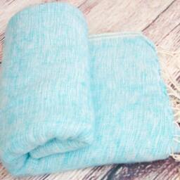 Sky Blue Yak Wool Blanket Throws Meditation Wrap Travel Large Shawl - thumbnail 3
