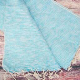 Sky Blue Yak Wool Blanket Throws Meditation Wrap Travel Large Shawl - thumbnail 4