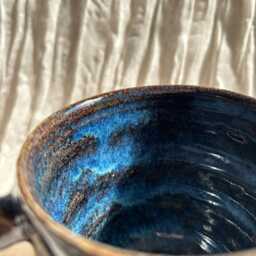 Sea Fever Bubble Tumbler, Handmade Glazed Pot, 300Ml Vessel, Unique British Gift, Handcrafted Plant Whiskey Tumbler - thumbnail 3