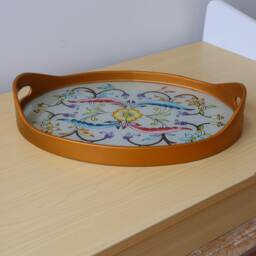 Azafate Floreada Marfil - Home Decoration- Fountain Tray Peruvian Crafts - thumbnail 3