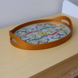 Azafate Floreada Marfil - Home Decoration- Fountain Tray Peruvian Crafts - thumbnail 2