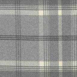 Luxe Small Footstool in A Balmoral Dove Grey Tartan Upholstered Fabric - Handmade The UK - thumbnail 3