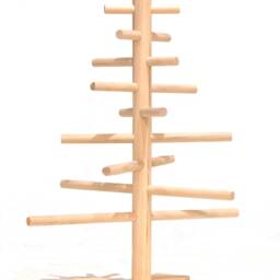 Modern Wood Dowel Christmas Tree, Scandinavian Style Tabletop Decor. Height 12 In - thumbnail 2