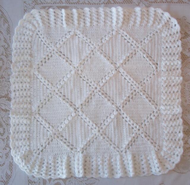 Crochet White Baby Blanket & Bonnet Or Hat Perfect For Christenings, Shower Gift For Take Me Home - image 1